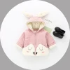 FS0005A Wholesale kids winter clothing baby girls rabbit style coats