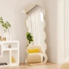 Full Length Mirror Home Floor Dressing Mirror Wave Bedroom Premium Feeling Shaped Mirror