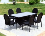 Garden wicker dinning chair table set