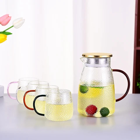 Good Quality Cold Water Juice Pitcher Glass Carafe Bottle Pitchers Water Drink Dispensing Jug