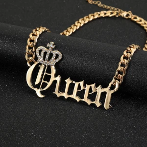 Good quality promotional fashion customized color gold necklace chain