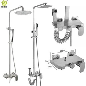 Guang Dong High Quality 304 Stainless Steel Square Shower Set Bath Shower Mixer Faucet Professional 304 manufacturers