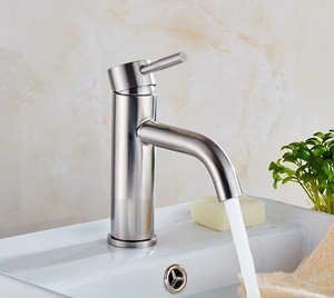 Guangzhou low prices hot and cold water taps 304 stainless steel bathroom basin mixer faucet