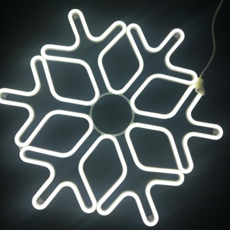 GV LED Decor Outdoor Christmas 60cm White LED Rope Light Snowflake Christmas Light Figure