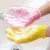 Import H22 Home Nylon Double Sided Exfoliate Glove Body Scrub Shower Mittens Solid Colour Bathing Massaging Bath Gloves from China