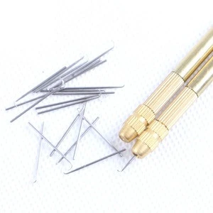 Hair Extension Tools 1 Set Professional 1pcs Copper Holder And 3pcs Ventilating Needles For Lace Wigs