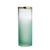 Hand Blown Wedding Decoration Cylinder Restaurant Table Flower Tall Frosted Colorful Glass Vases