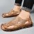 Import Hand woven leather thick soles men slippers from China
