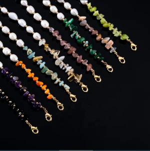 Handmade Coloful Semi-precious stone beaded bracelet Baroque pearl jewelry women Amethyst Quartz Agate chain bracelet