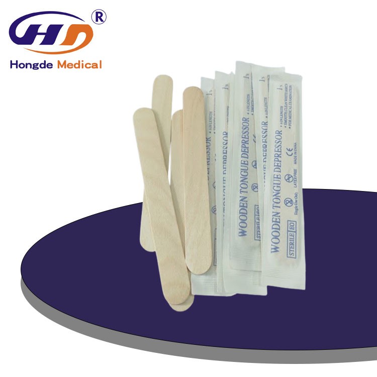 HD339 Disposable Durable Nature Medical Supplies Sterile Wooden Tongue Depressor with CE ISO