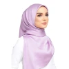 Head Hijab Women Luxury Custom Muslim Printing Satin Seamless Square Silk Scarf