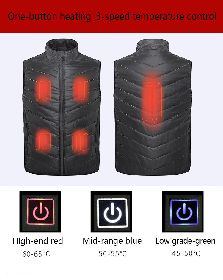 Healthy Waistcoat Heated Jacket for Men and Women Back Pain Relief Battery Not Include