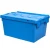 Import Heavy duty stackable attached lid plastic crates for storage and moving from China