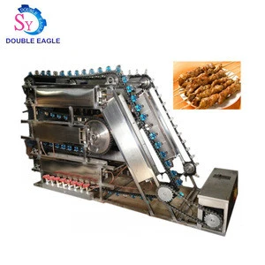 High efficiency professional stainless steel conveyor Lamb Kebab BBQ grill/chain type chicken meat barbecue grill machine