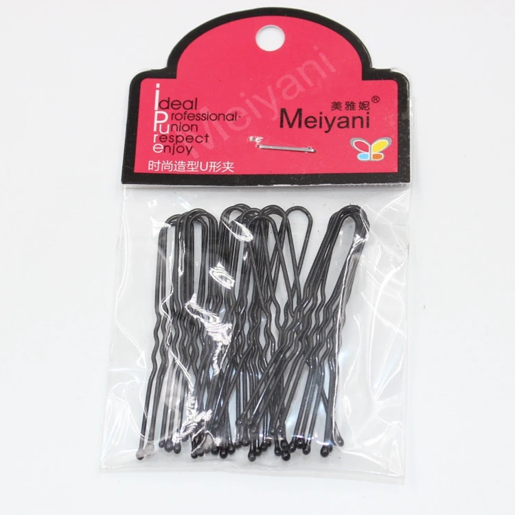 High Quality 7 Cm Black Metal Hair Fork Simple Hair Bobby Pin