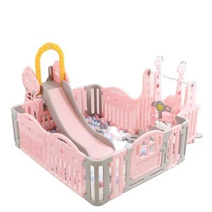 High quality children amusement park kindergarten kids playhouse indoor playground equipment plastic play house with slide toy