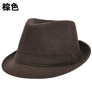 High quality english formal mans Jazz performance woolen Fedora hat