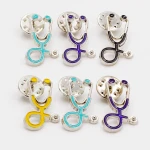 High Quality metal medicine Doctor Nurse Stethoscope lapel pin badge brooch