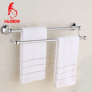 High quality Unique Bathroom accessory Wall Mounted Chrome plated brass double Towel rod Towel rail Towel Bar