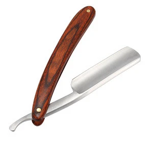 High quality Wooden Handle Foldable Barber Straight Shaving Razor Shave