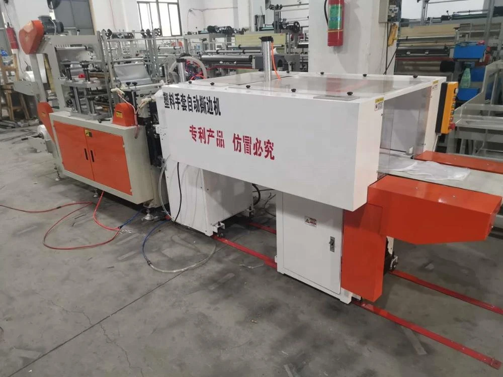 High speed PE EVA CPE Disposable plastic glove making machine with automatic waste film tearing