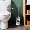 Holamopa new design White Bristles High-Quality Toilet Brush and holder set With Plastic Plunger For Bathroom Cleaning