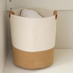 Home Decor Sundries Laundry Large Woven Cotton Rope Storage Basket Clothes Basket