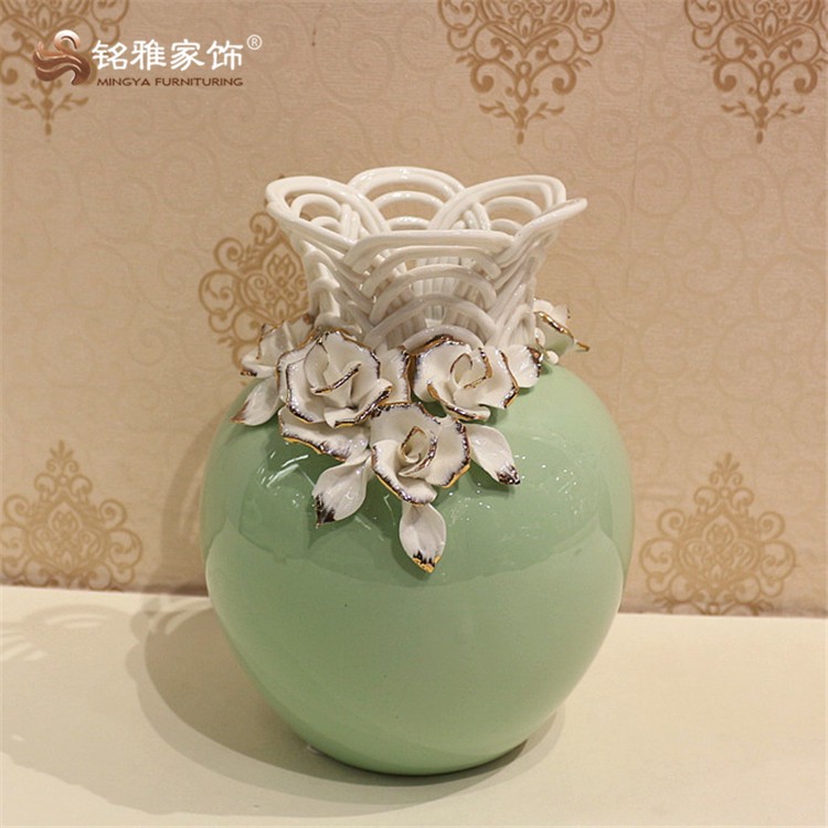 Home decorative item ceramic vase glazed porcelain cute small flower vase