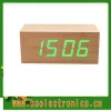 Home Desk Radio Controlled Clock Digital LED Wooden Alarm Clock