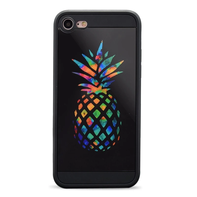 Hot Sale Black Silicon Case for iphone 8 soft TPU Slim Cell Phone Case With Pineapple Design