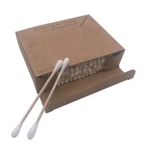 Hot Sale free sample bamboo cotton buds with custom package