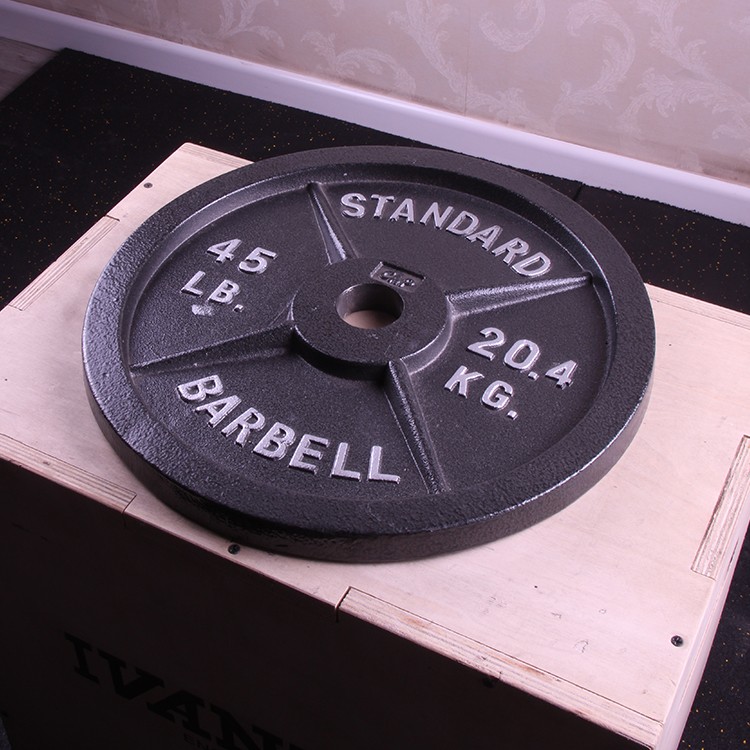 Hot sale grey cast iron baking gym barbell weight plate