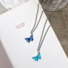 Hot Sale Luxury Sterling Silver Short Clavicle Chain Choker Jewelry Butterfly Necklace Women