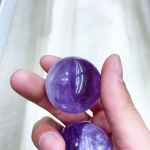 Hot Sale Natural Amethyst Healing Ball Folk Crafts Purple Crystal Ball Hand Polished Amethyst Ball for Spiritual Healing