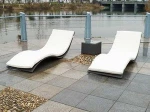 Hot sale Rattan Beach Chaise Chair Poolside Wicker Lounge Bed