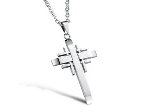 Hot Sale Stainless Steel Gold Religious Cross Necklace Costume Jewelry