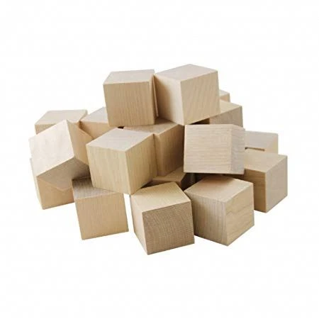 Hot Sale Unfinished Wooden Cubes Wooden Square Blocks for Crafts and DIY projects