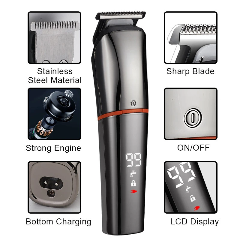 Hot Sales Low Noise Cordless Zero Gapped Hair Clippers T Blade Hair Trimmer Men