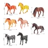 Hot Selling Multi Colors Friedly Pvc  Plastic Decorations Education Toy Horse Farm Animals Set Toys Figures 8 Pcs
