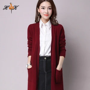 Hot Selling New Style Long Cashmere Women Cardigan Sweaters