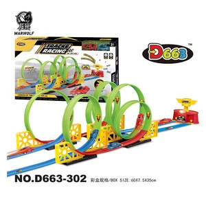 Hot selling unique DIY high speed slot race car track toy