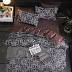 Hotel Satin Strip Solid Black Color School Bedding Quilt Cover Pillowcase Elastic Band Soft Bed Home Textile Bedding Set