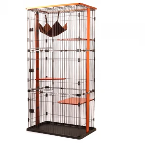 household indoor cat cage cat villa large 2 / 3 floor solid wood frame cage cat products