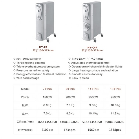 Hyn Radiators Buy Hy-c4f-13fins 2500w Oil Filled Radiator Electric Room Heater 11 ...