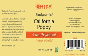Hydrosol, Biodynamic Organic California Poppy