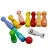 Indoor Outdoor Kids Bowling Set Wooden Animal Bowling Game Set for Children with 10 Wooden Pins and Two Balls