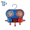 Industrial refrigeration double manifold gauge with valve