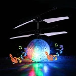 Infrared Induction Music Flying Crystal Ball With Led Light Gesture Sensor Gyro Transparent RC Helicopter Drone Kid Toys