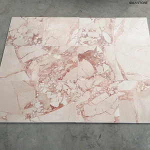 IOKA pink veins white beige marble tiles cream marble