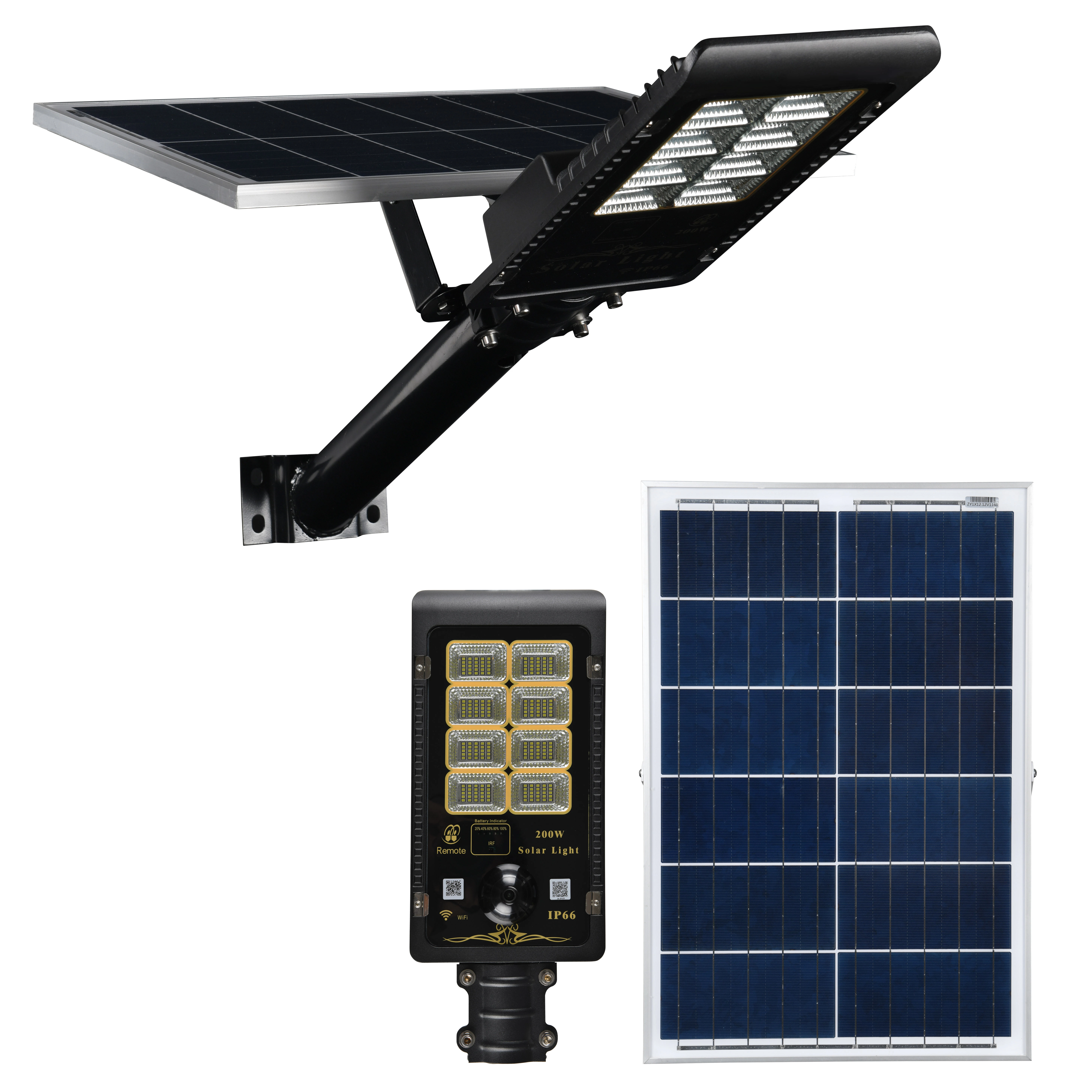Ip65 Outdoor All In One Solar Lamp Price 100W Integrated led solar street light with camera